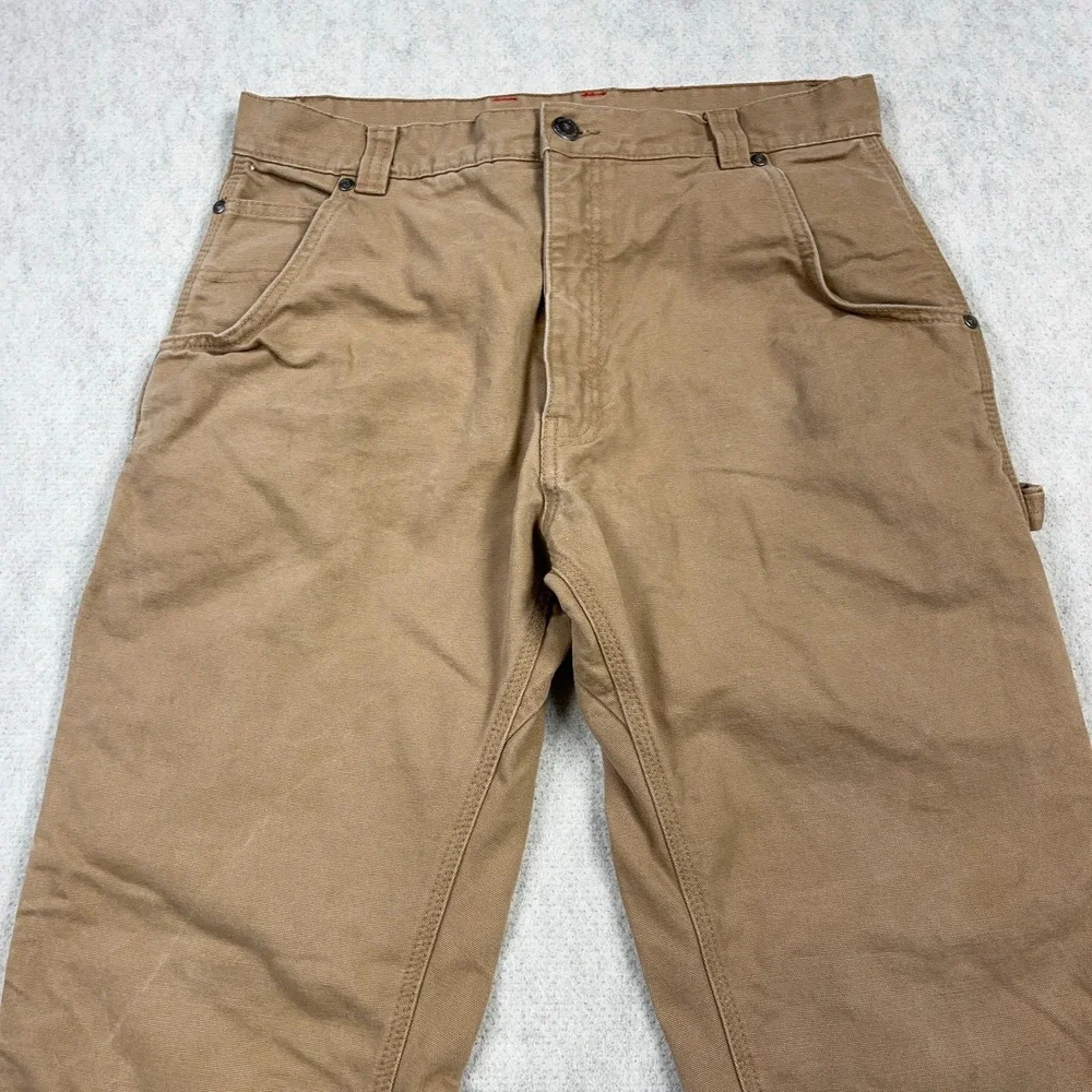 Craftsman Pants Men 32x30 Brown Carpenter Duck Canvas Baggy Work Wear Worn‎